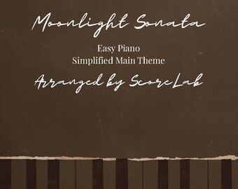 Sonata Claro de Luna – Partitura fácil para piano / Tema principal simplificado / Principiante / PDF + Vídeo MIDI