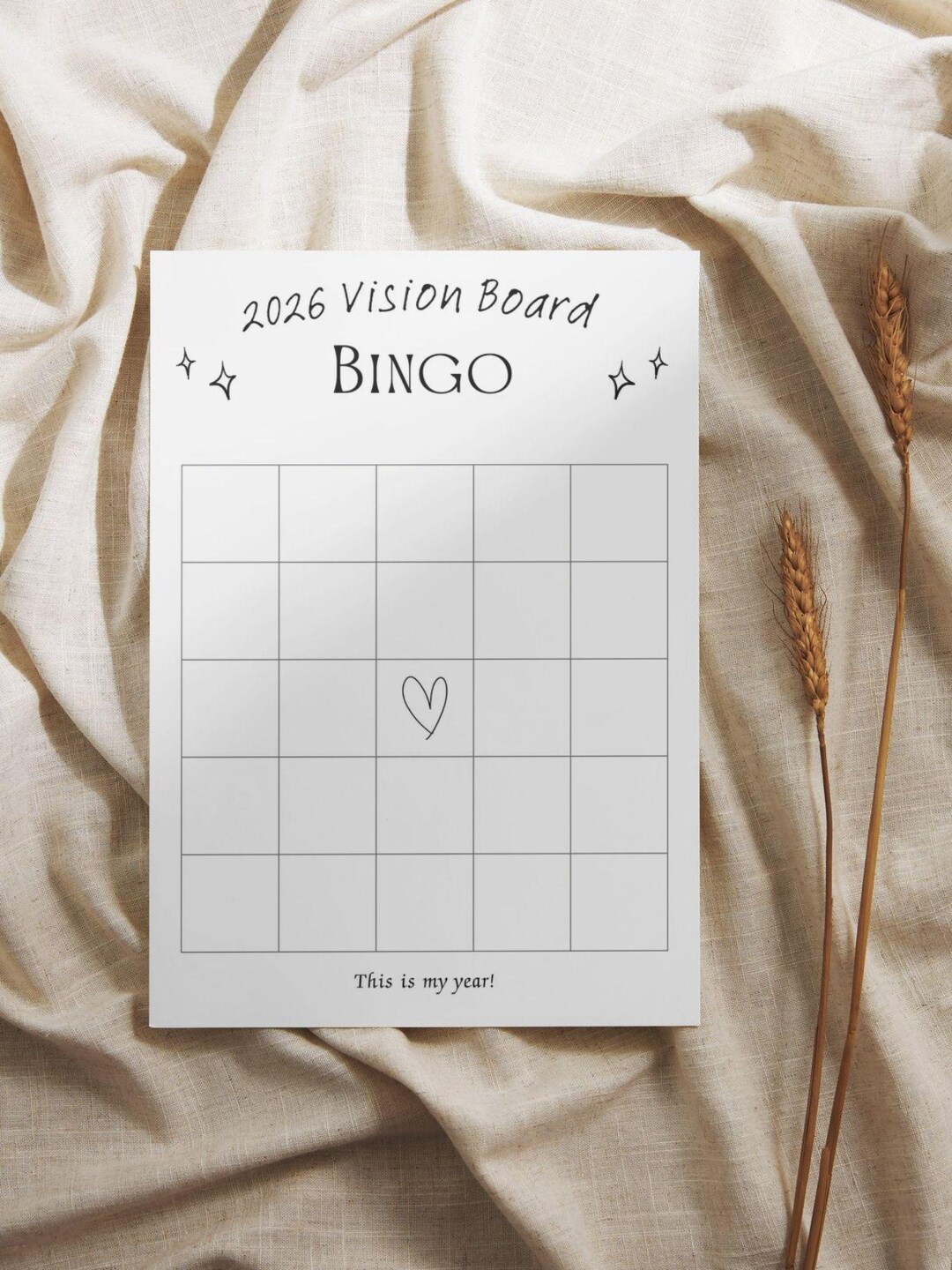 2026 Vision Board Bingo, Goal Setting Canva Template (digital Download ...