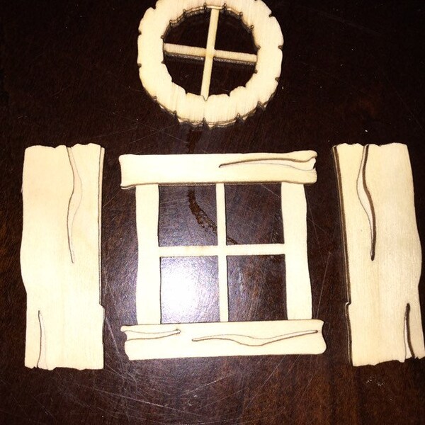 Miniature wood window unpainted