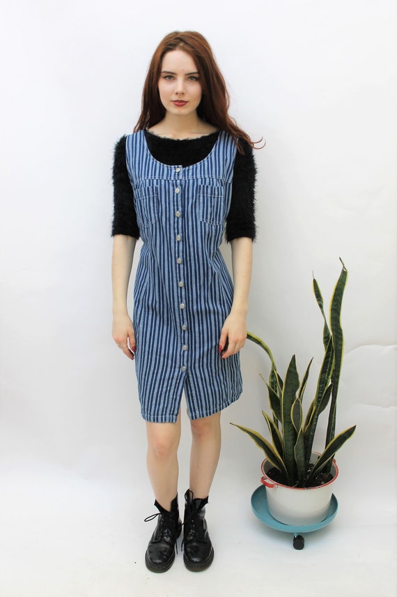 denim pinafore dress size 16