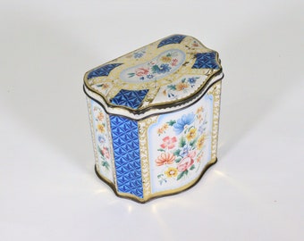 Wright's Biscuits Blue Floral Tin Caddy