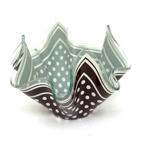 Chance Brothers Brown Polka Dot Handkerchief Vase