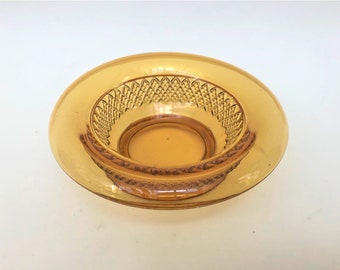 Amber Glass Catchall/Trinket Dish