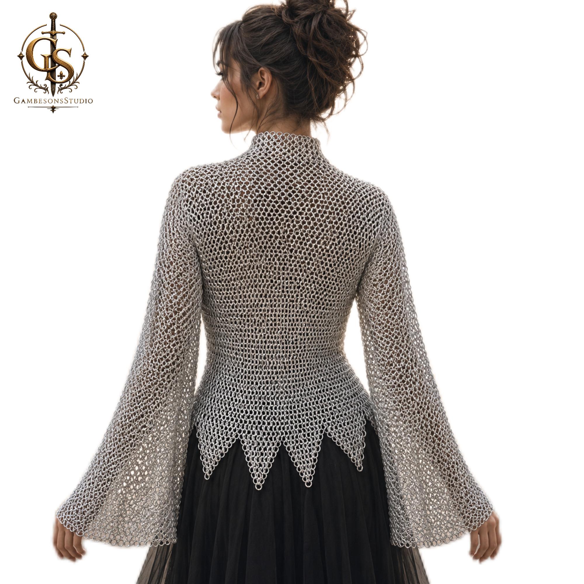 Chain Shirt Under Robe Front Open Aluminium Chainmail Shirt | Medieval Armor for LARP ...