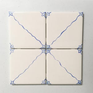 Artisan tile, Hand-Painted  Delft Tile: Blue White Chinoiserie