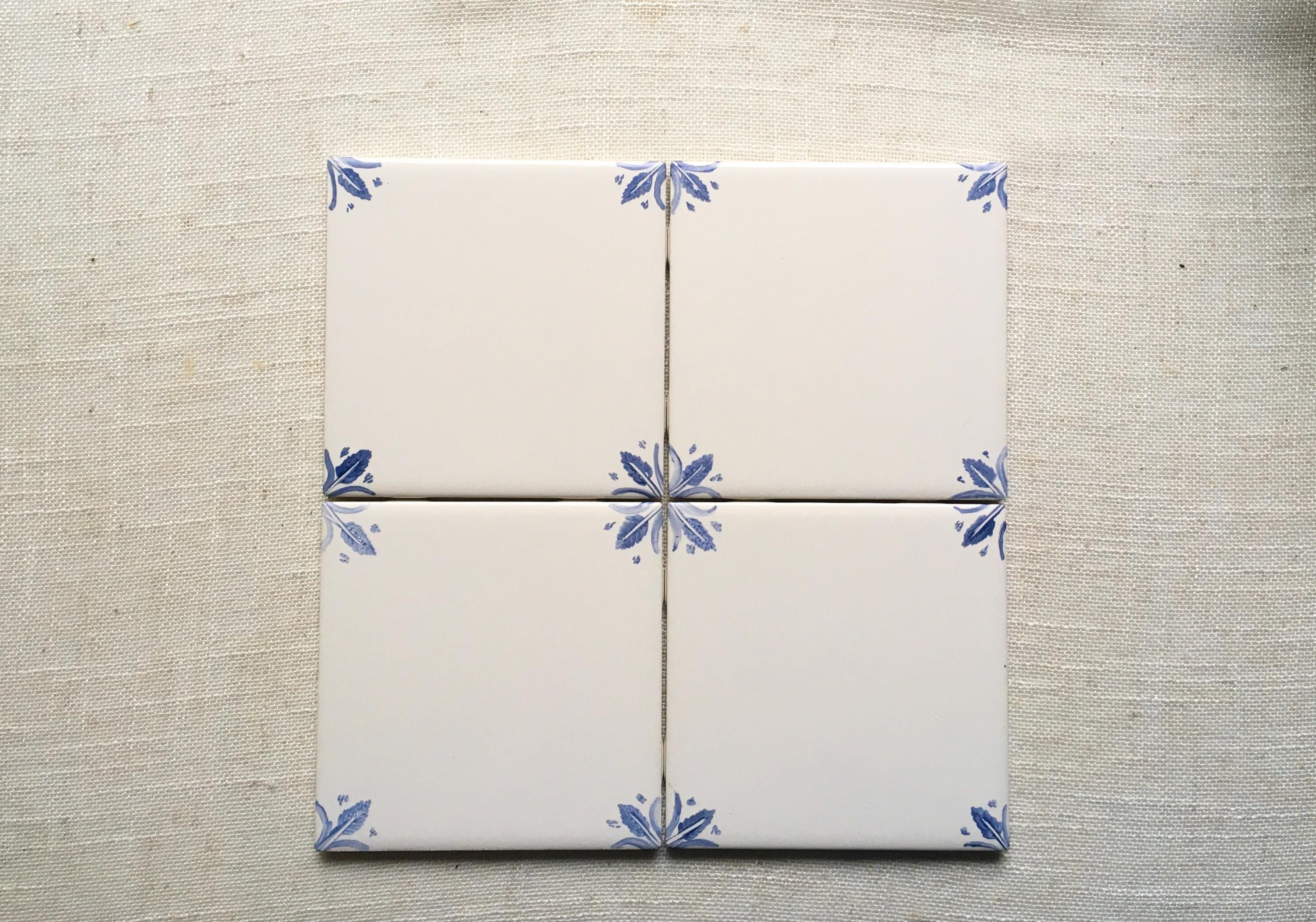 Wheat Corner Hand-painted Delft Tile: Antique Style Floral Art (1) 4x4 ...