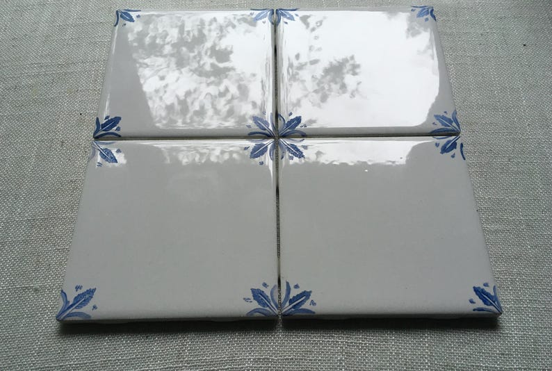 Wheat Corner Hand-painted Delft Tile: Antique Style Floral Art (1) 4x4 ...