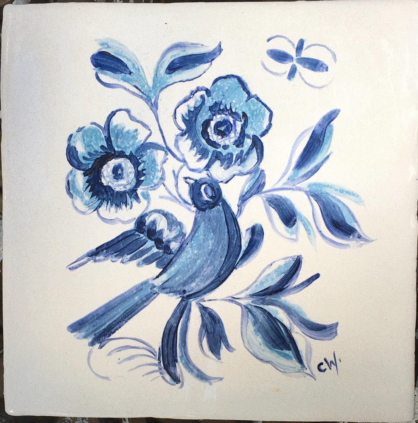 Wheat Corner Hand-painted Delft Tile: Antique Style Floral Art (1) 4x4 ...