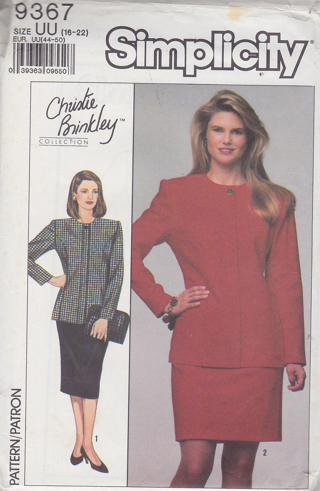 1989 Christie Brinkley Big Shoulder Suit Vintage Pattern - Etsy