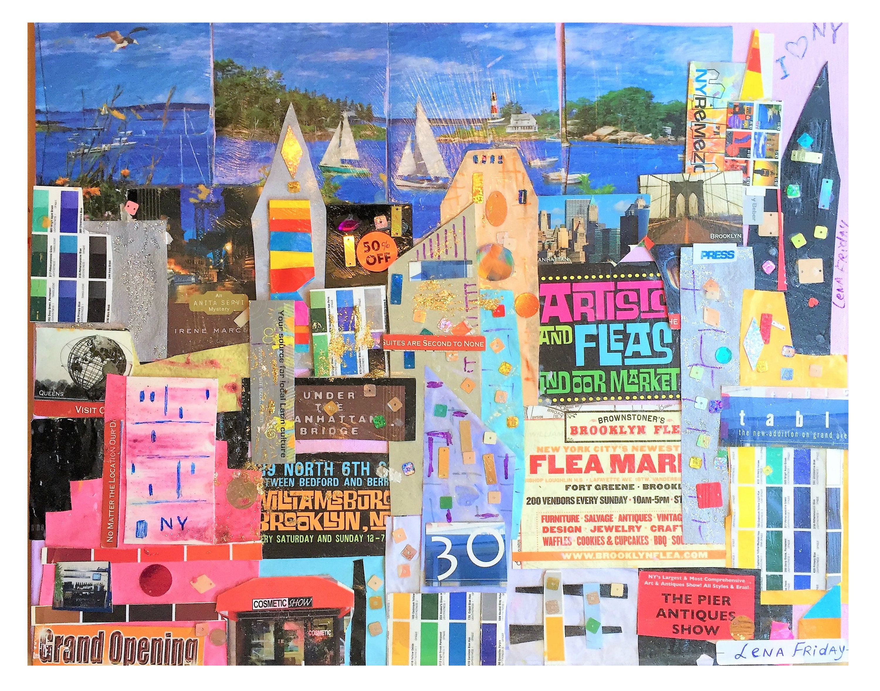 NYC collage print NYC Art Print New York City Art Poster Etsy