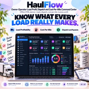 Trucking Business Manager: Offline HTML Planner, Load Profit, Cost Per Mile, Dispatch