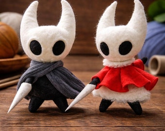 Peluche de avispón de fieltro de lana hecho a mano, colección de Hollow Knight