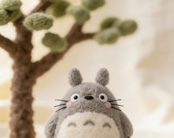 Handmade wool felt Totoro | Hayao Miyazaki anime merchandise | Healing plush pendant