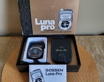 Fotómetro electrónico Gossen Luna Pro de estilo vintage con estuche y manual 130-010
