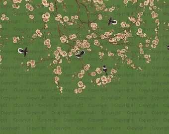 Floral And Bird Detailed Design Mural Wallpaper, Available In Various Paper Texture, Code Se316. It Is Produced As 105 Cm Wide Roll Panels.