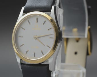 Reloj Omega De Ville Cal.1387 de cuarzo, esfera plateada, para mujer, de la década de 1980 [Casi nuevo]