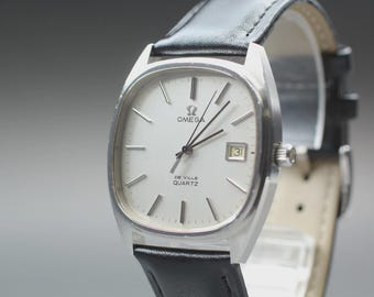 Vintage 1970s Omega De Ville Cal.1342 Quartz Push Crown Date Men's [Near Mint]