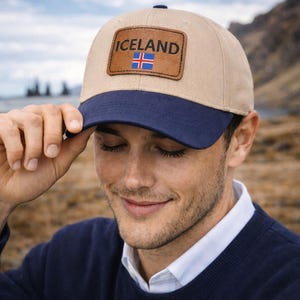 Iceland Leather Patch Baseball Cap | Flag Rectangle Patch