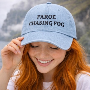 Gorra vaquera bordada Faroe Chasing Fog / Gorra de béisbol azul claro