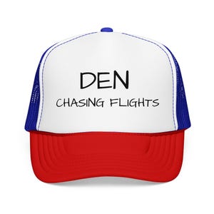 Boné Trucker DEN Chasing Flights | Boné de malha para viagens de aeroporto