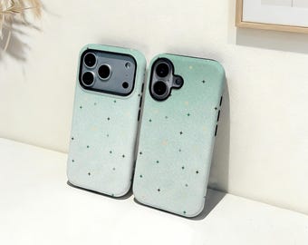 Retro groene ster iPhone-hoesje, aangepaste naam telefoonhoes, iPhone 17 16 15 14 13 12 11 Pro Max Plus Mini, iPhone X XR XS SE trendy stoer hoesje