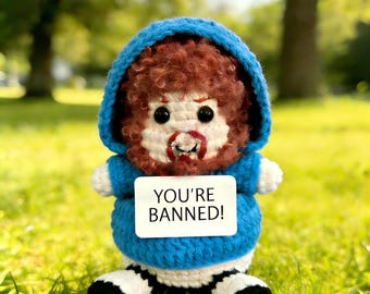 Caseoh-inspiratie gamerknuffel – handgemaakte streamer amigurumi, aanpasbaar
