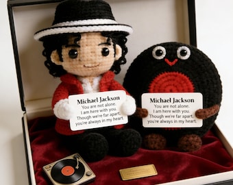 Inspiratie voor Michael Jackson gehaakte amigurumi-set | Cadeau fan emotionele steun