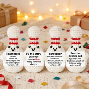 Handgemachte Häkelpuppe Bowlingkugel | Positive Affirmation Emotional Support Buddy