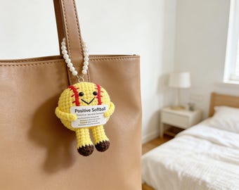 Gehaakte softbalbedel | Accessoire tas, autodecor, teamcadeau