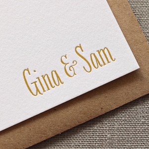 Gold Foil Personalized Couple's Stationery