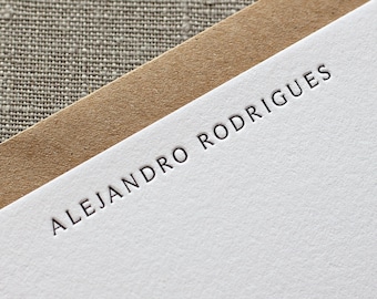 Personalized Letterpress Stationery - Serif Font