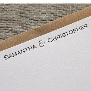 Papeterie typographique personnalisée pour couple, cartes de remerciement pour mariage, cartes de correspondance typographiques, notes de couple