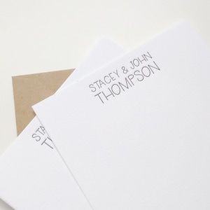 Papeterie pour couple, Cartes de remerciement pour mariage, Cartes de correspondance typographiques personnalisées, Papeterie typographique personnalisée, Jeu de cartes de correspondance