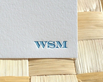 Men's Personalized Letterpress Note Cards with Engravers Font