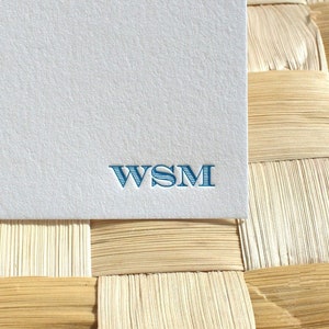 Men's Personalized Letterpress Note Cards with Engravers Font image 1