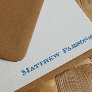 Men's Personalized Letterpress Note Cards with Engravers Font image 2