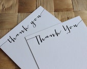 Letterpress Thank You Cards - Calligraphy - Set of 10, 20, 35