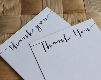 Letterpress Thank You Cards - Calligraphy