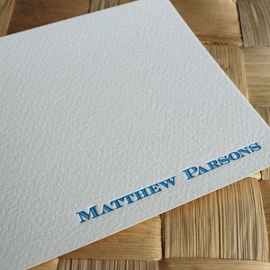 Men's Personalized Letterpress Note Cards with Engravers Font image 3
