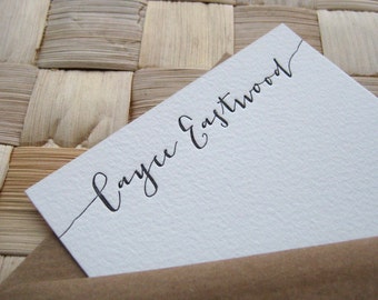 Custom Letterpress Note Cards, Calligraphy, Personalized Stationery, Personalized Note Cards, Custom Stationery