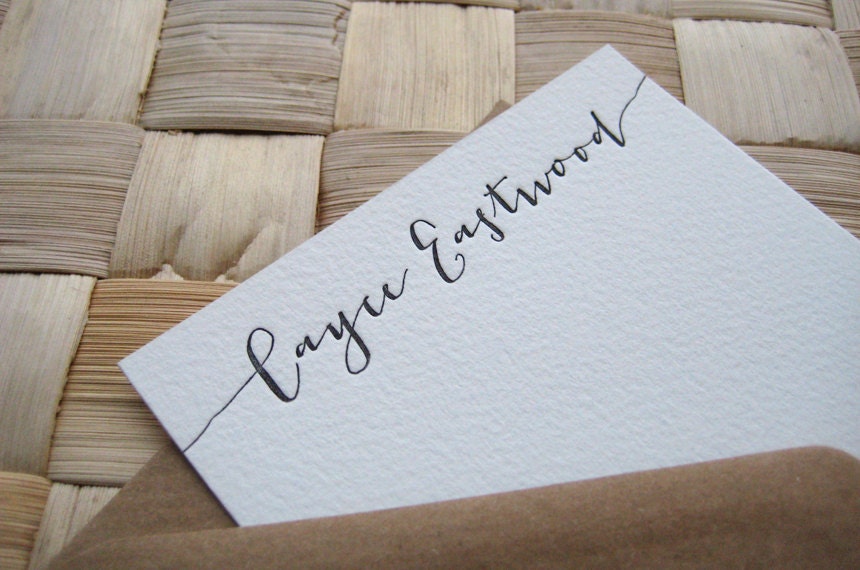 Custom Letterpress Note Cards Calligraphy Personalized Etsy