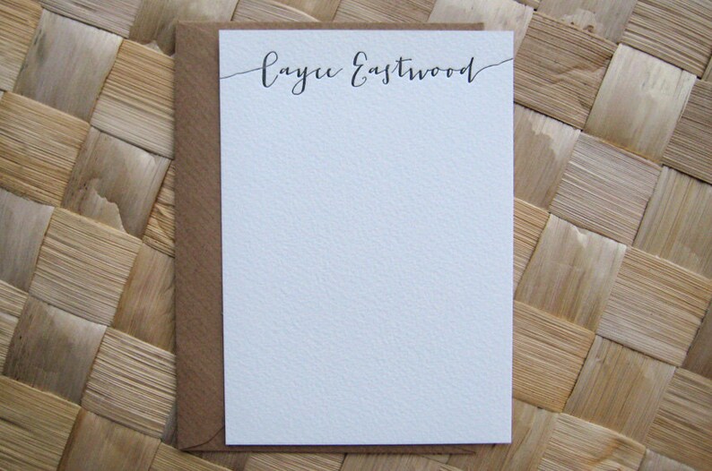 Custom Letterpress Note Cards Calligraphy Personalized Etsy