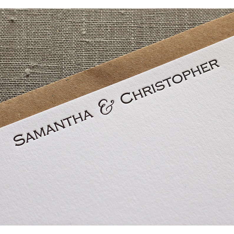 Personalized Letterpress Couple#39;s Stationery, Wedding Thank Personalized Letterpress Couple#39;s Stationery, Wedding Thank