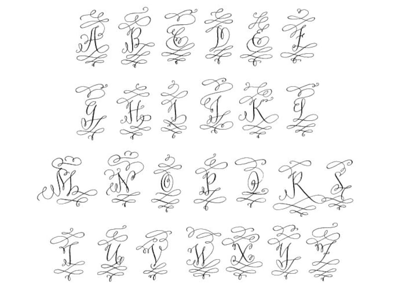 Custom Letterpress Monogram Stationery Calligraphy Flourish Monogram image 4