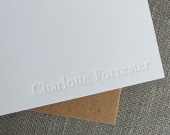 Custom Letterpress Note Cards - Traditional Serif Font