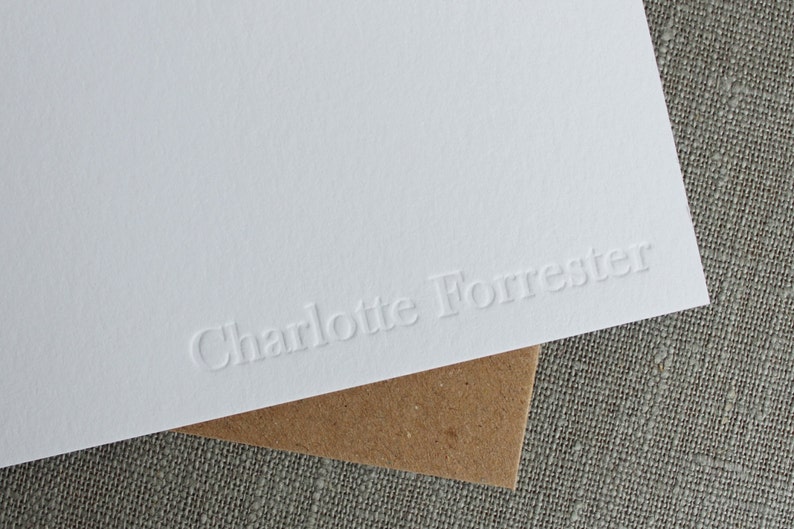 Custom Letterpress Note Cards Traditional Serif Font image 1