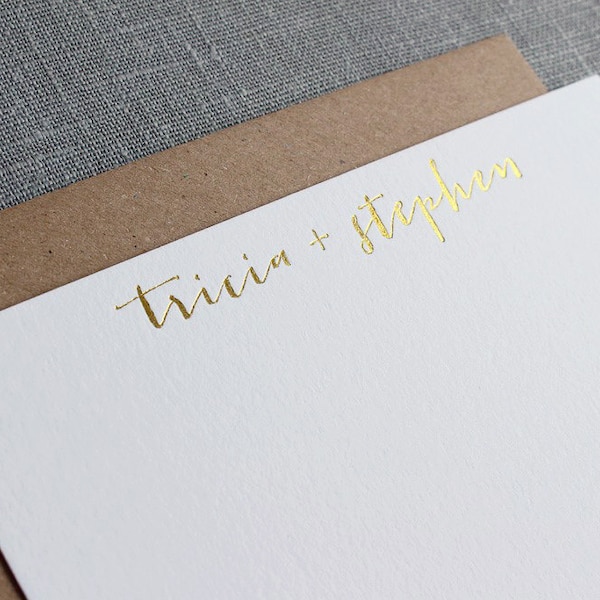 Custom Gold Foil Thank You Cards Etsy