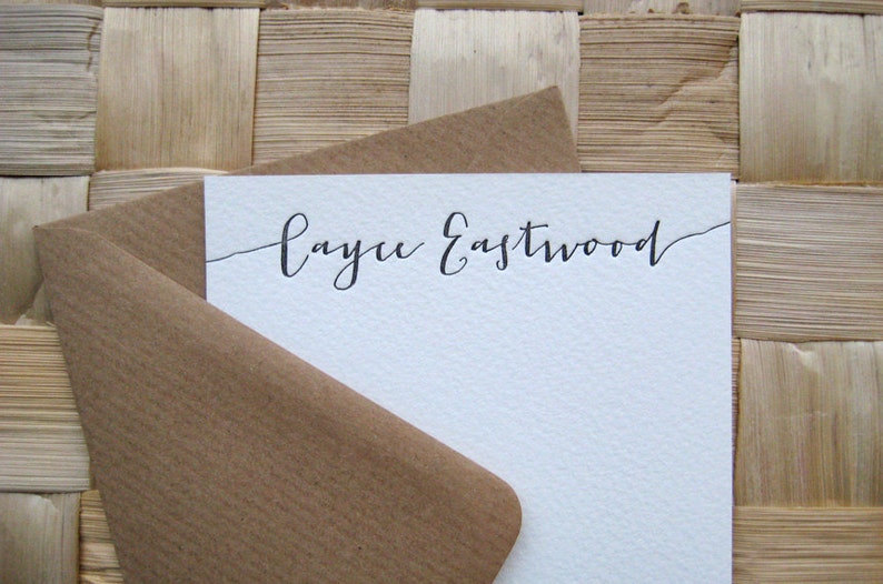 Custom Letterpress Note Cards, Calligraphy, Personalized Stationery, Personalized Note Cards, Custom Stationery image 2