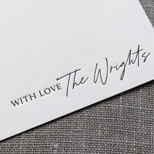 Cartes de remerciement pour mariage, Papeterie familiale typographique personnalisée avec amour, Cartes de correspondance de famille personnalisées, Papeterie pour couple