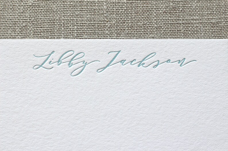 Personalized Letterpress Calligraphy Note Cards, Custom Letterpress Stationery image 2